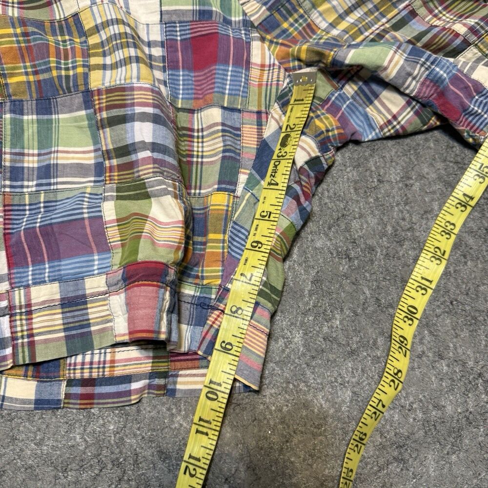 Vintage 90s Polo Ralph Lauren Indian Madras Shorts Size 38 Patchwork Plaid Prep - Picture 8 of 8